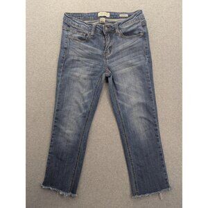 Judy Blue Cropped Fit Jeans Juniors 5/27 Blue Low Rise Stretch Raw Hem Classic